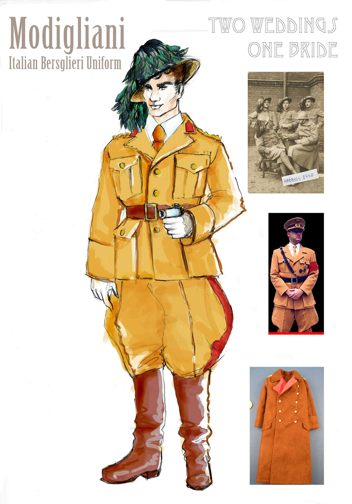Modigiliani Italian Bersglieri Desert Uniform Sketch